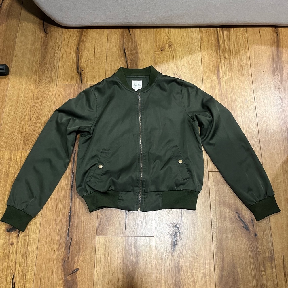 Hippie Rose Dark Green Bomber Jacket